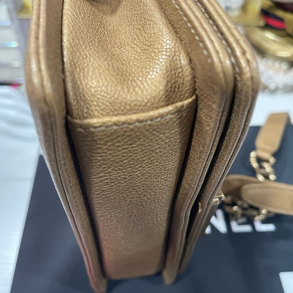 CHANEL Metallic Bronze leather Python Boy Crossbody Bag - Picture 6 of 15